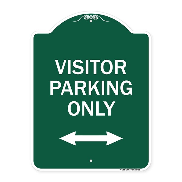 Visitor Parking Visitor Parking Only With Bidirectional Arrow, Green & White, A-DES-GW-1824-22725
